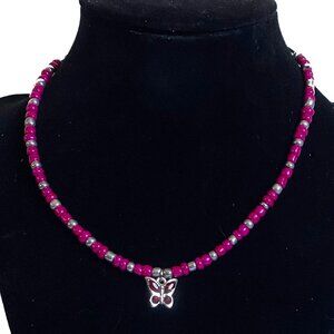 Butterfly Birthstone Choker January